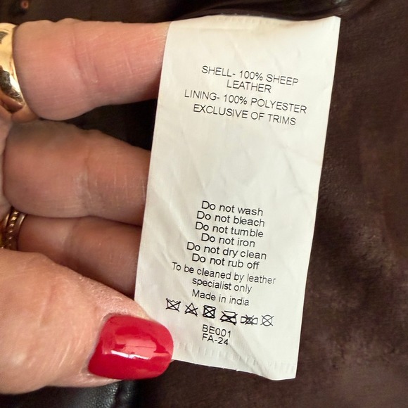 Quince Brown Leather Button Up Shirt Jacket Women's Large Oversized - Picture 4 of 9